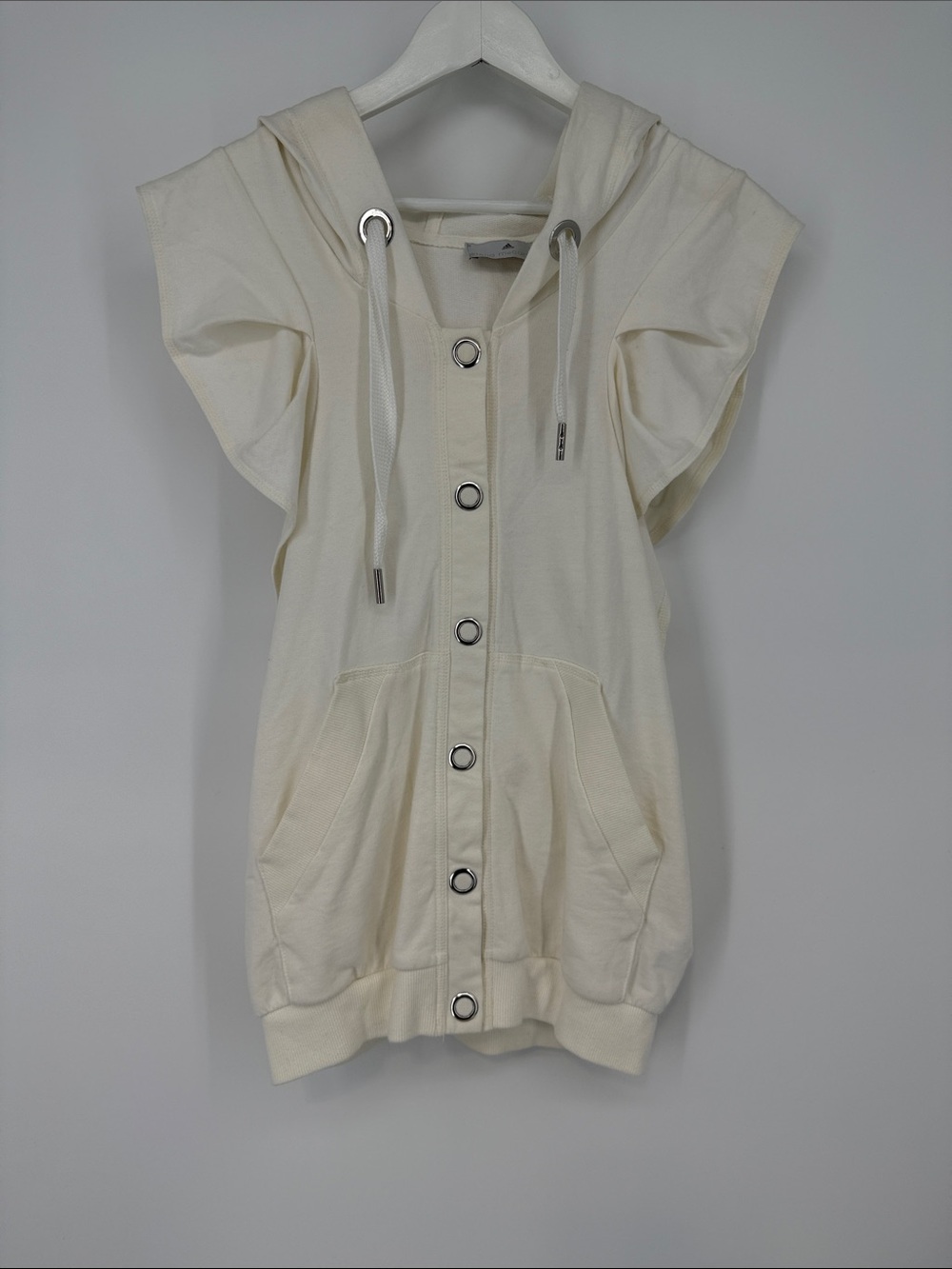 Stella McCartney Cream Hooded Button-Front Vest
